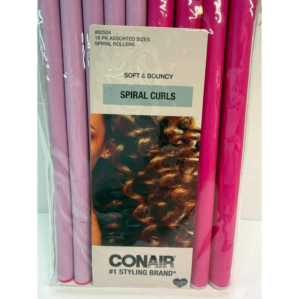 Conair SPIRAL CURLS Flexible Rollers Soft Bouncy 18 Soft Hair Curlers Bendable